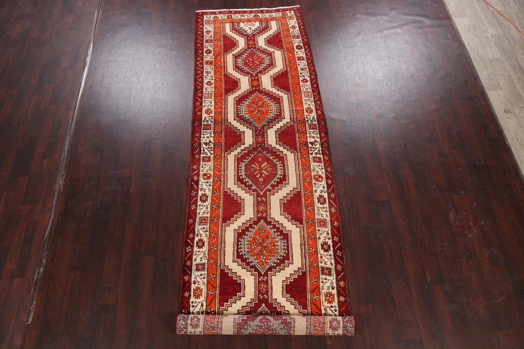 Tribal Geometric Meshkin Persian Runner Rug 4x13