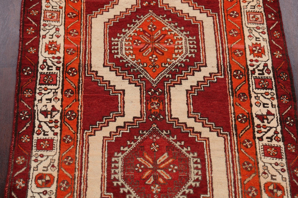 Tribal Geometric Meshkin Persian Runner Rug 4x13