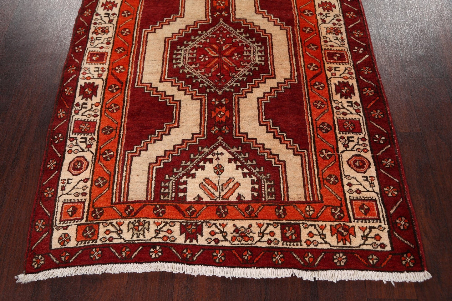 Tribal Geometric Meshkin Persian Runner Rug 4x13