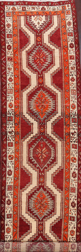 Tribal Geometric Meshkin Persian Runner Rug 4x13