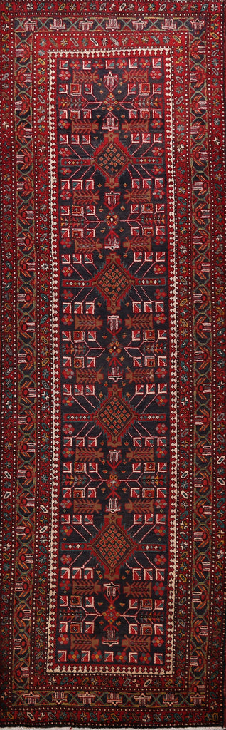 Tribal Geometric Heriz Persian Runner Rug 4x11