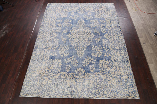 Distressed Floral Kerman Persian Area Rug 10x13