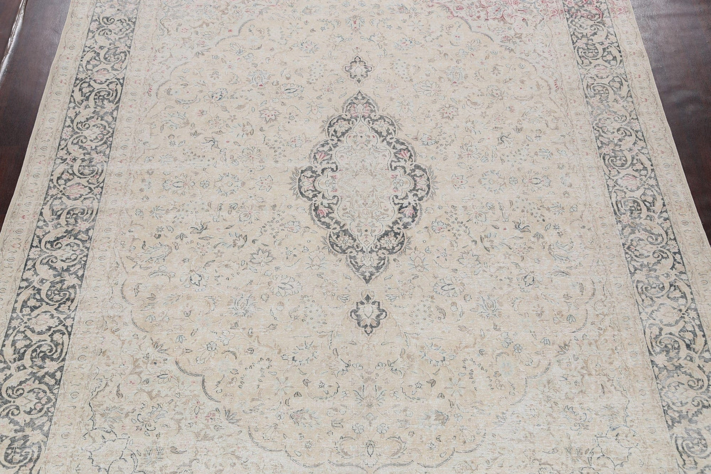 Muted Distressed Kerman Persian Area Rug 10x13