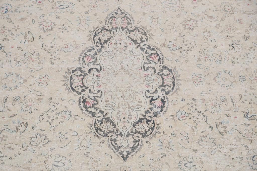 Muted Distressed Kerman Persian Area Rug 10x13