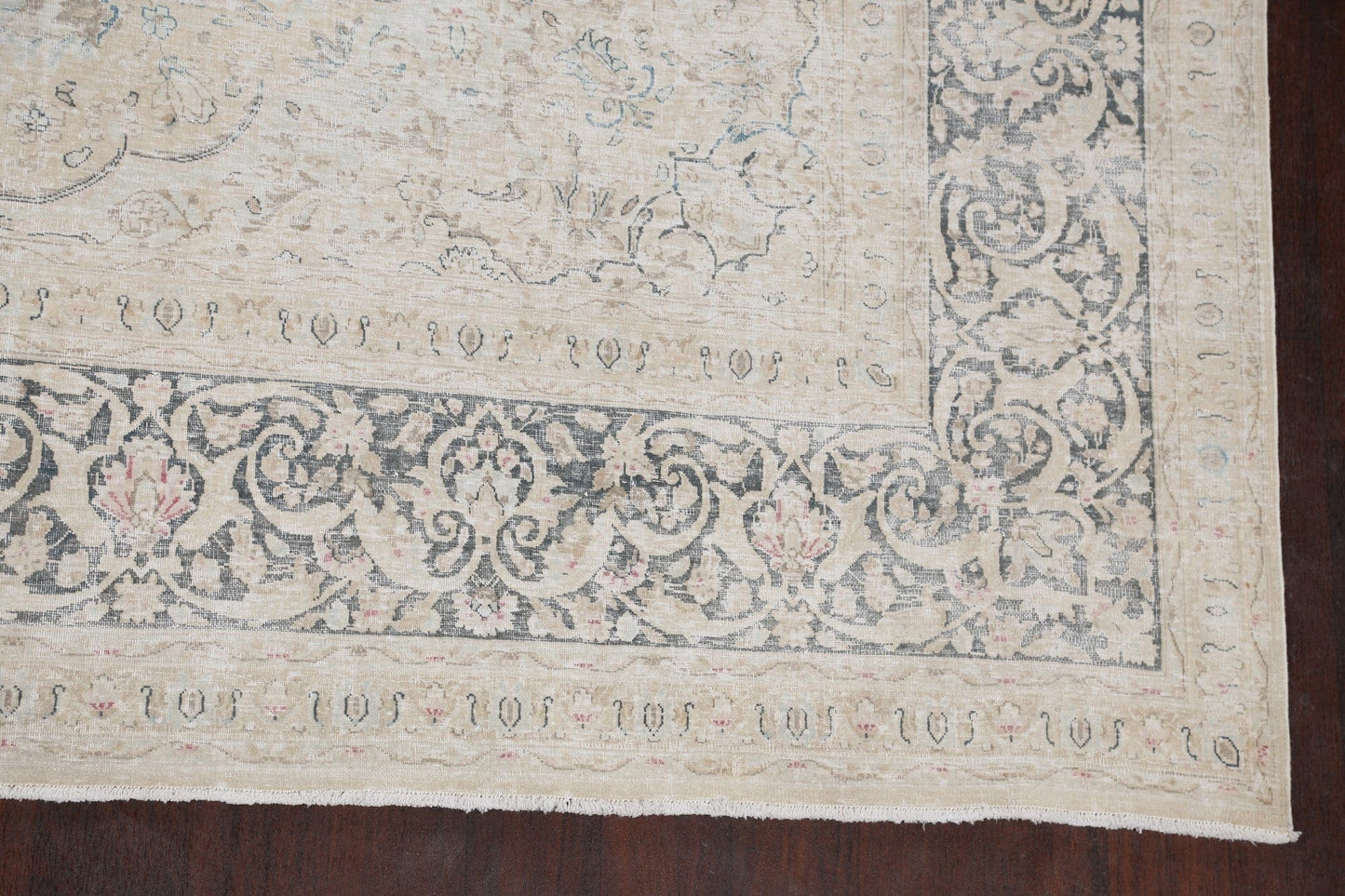 Muted Distressed Kerman Persian Area Rug 10x13