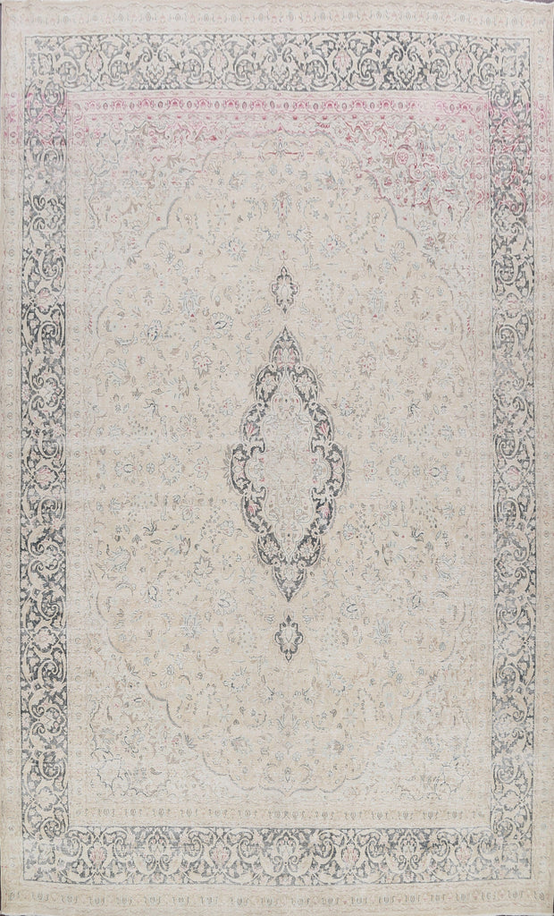 Muted Distressed Kerman Persian Area Rug 10x13