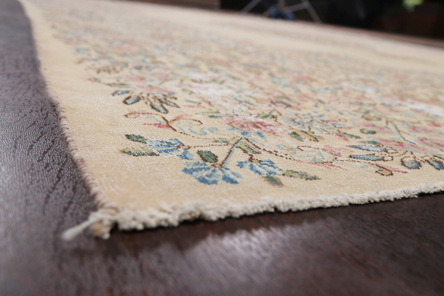 Floral Beige Kerman Persian Area Rug 9x14