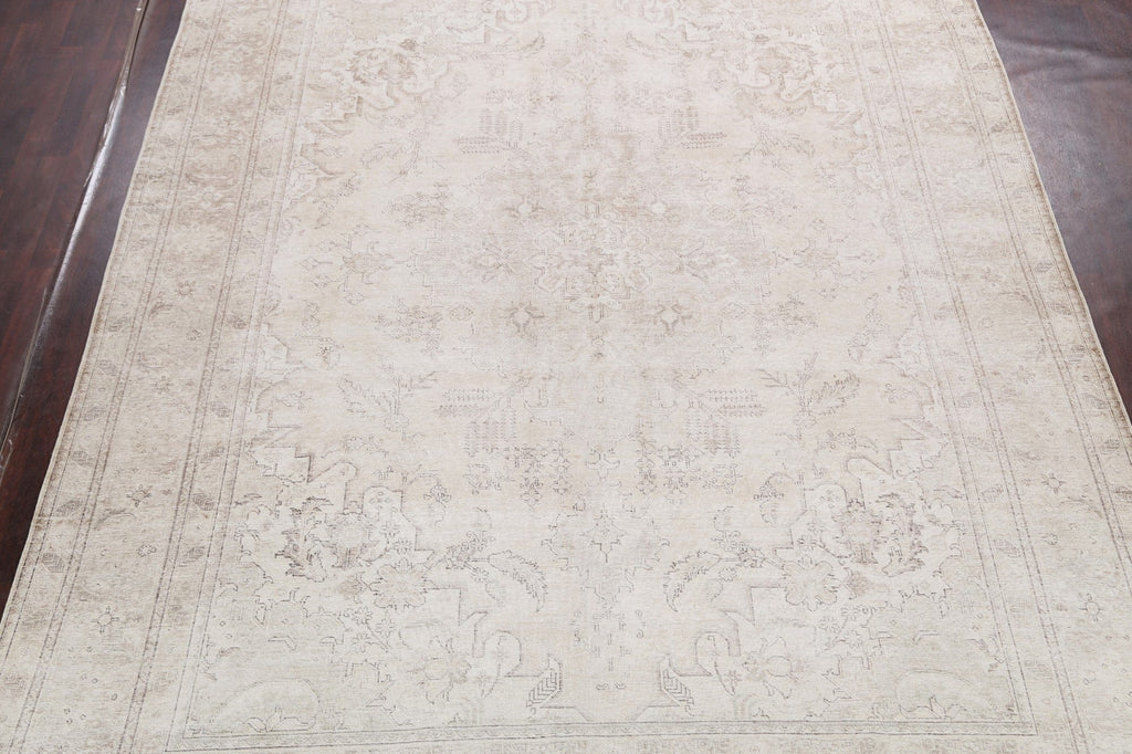 Muted Distressed Tabriz Persian Area Rug 10x13