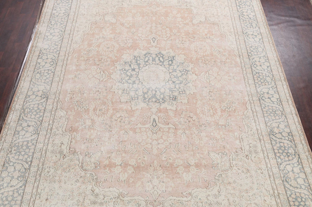 Coral Floral Tabriz Persian Area Rug 10x13