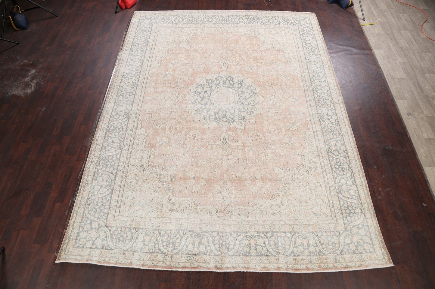 Coral Floral Tabriz Persian Area Rug 10x13