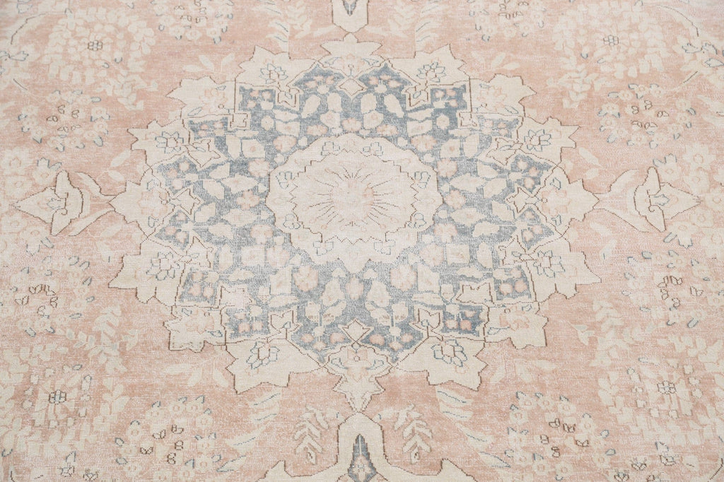 Coral Floral Tabriz Persian Area Rug 10x13