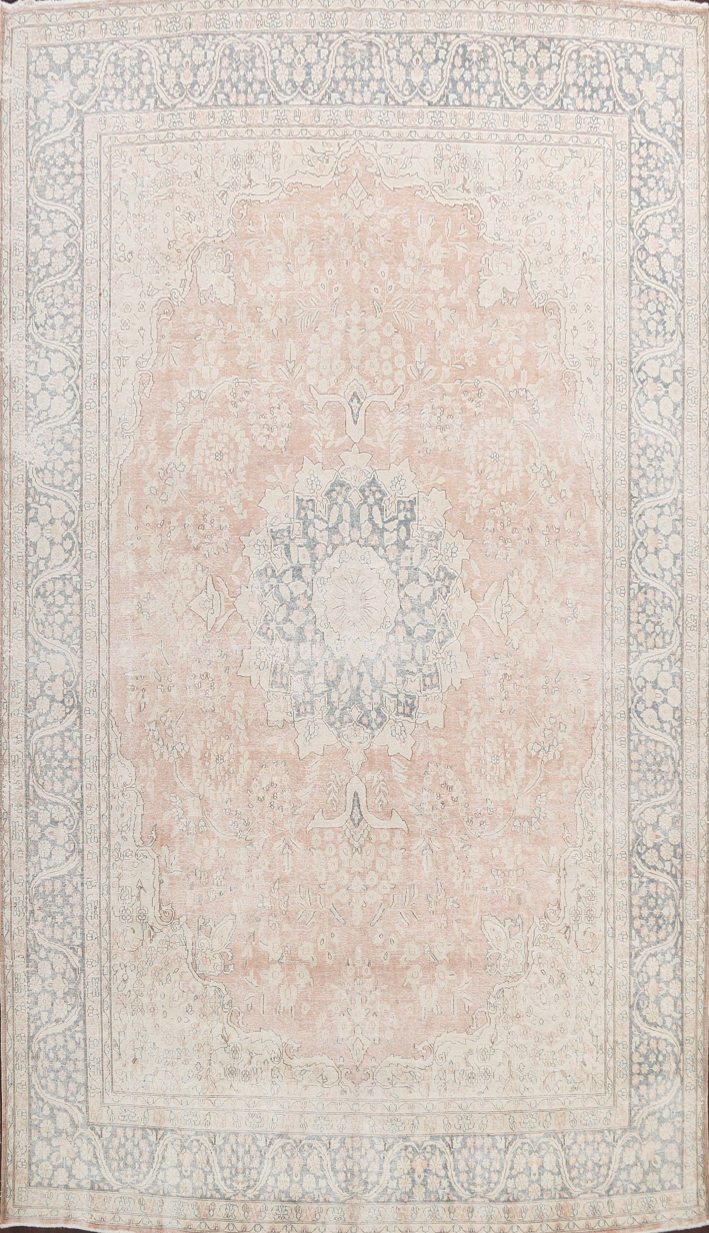 Coral Floral Tabriz Persian Area Rug 10x13