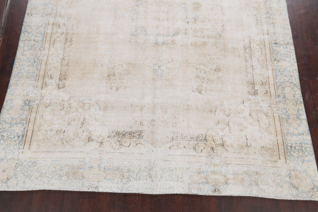 Muted Distressed Kerman Persian Area Rug 9x12