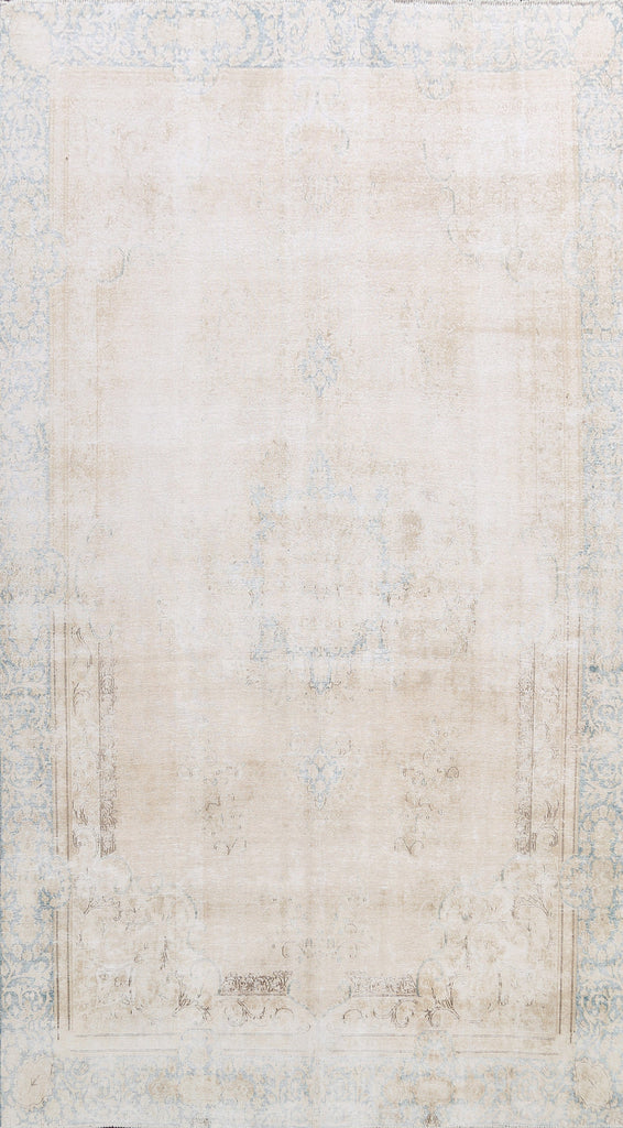 Muted Distressed Kerman Persian Area Rug 9x12