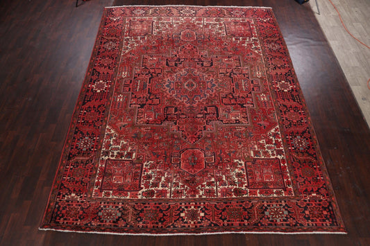 Geometric Red Heriz Persian Area Rug 10x13