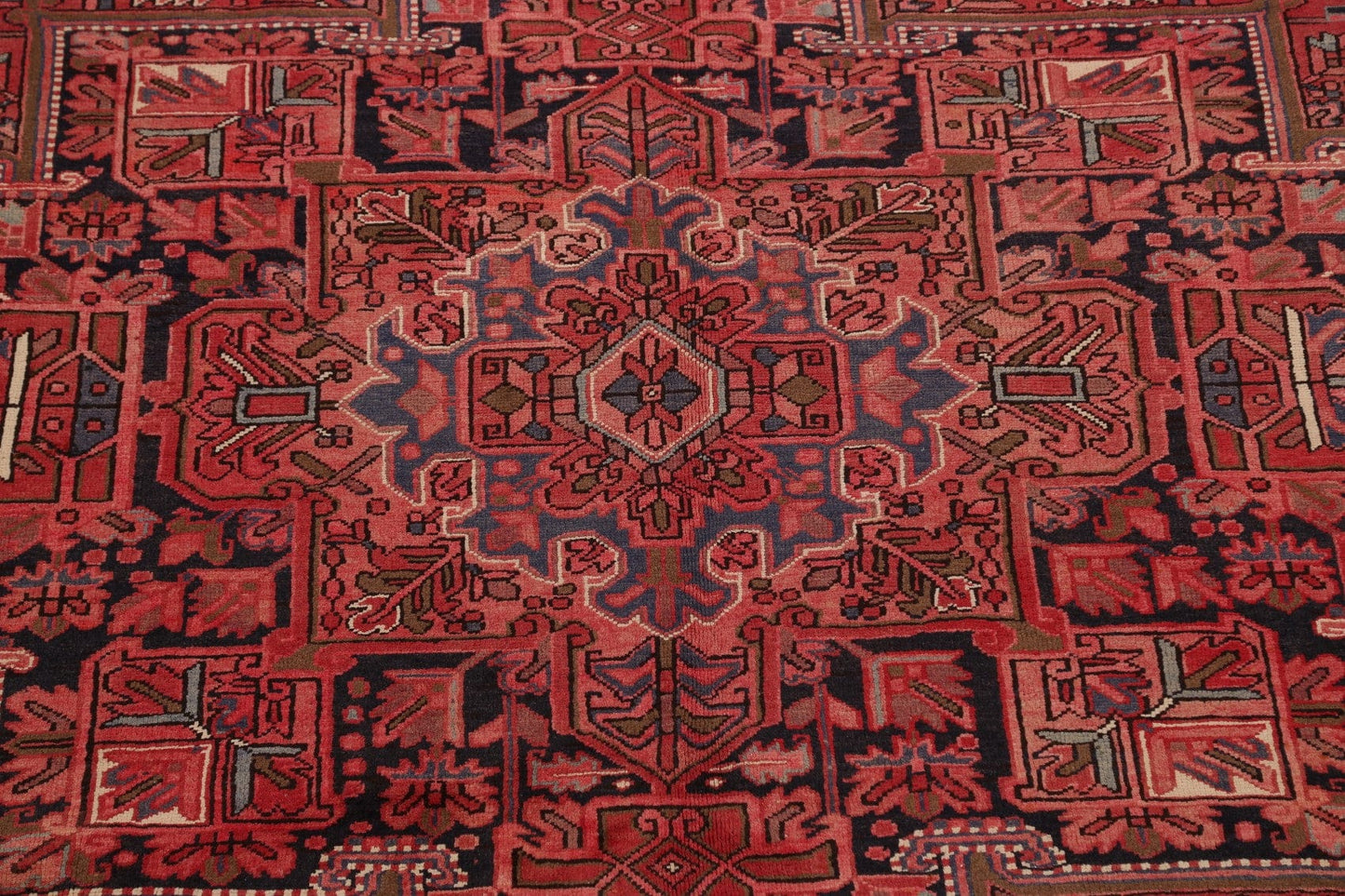 Geometric Red Heriz Persian Area Rug 10x13