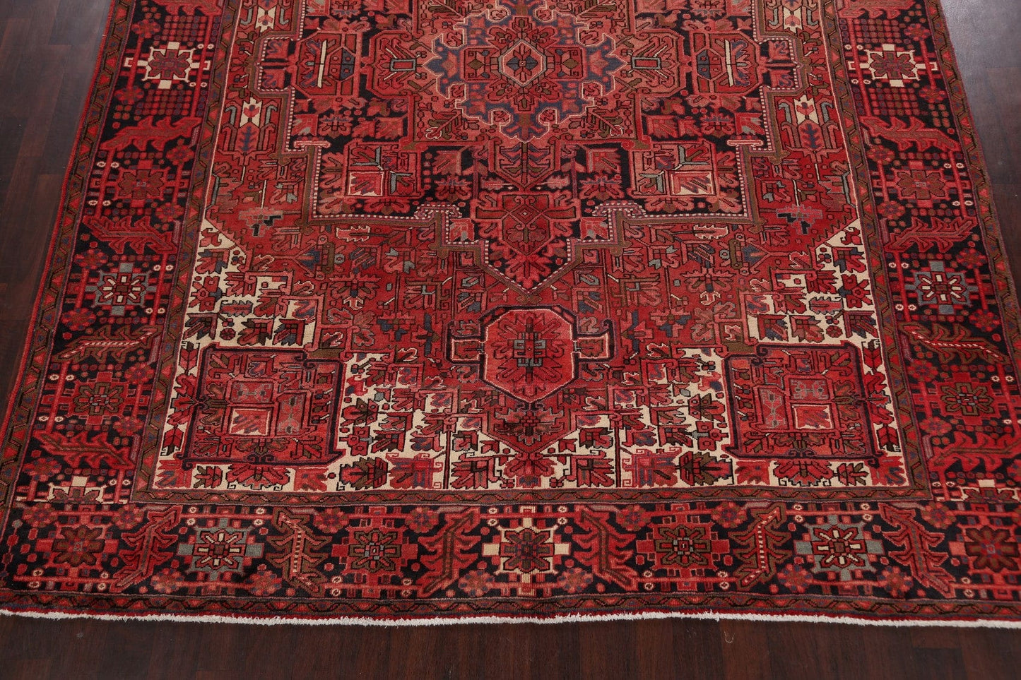 Geometric Red Heriz Persian Area Rug 10x13