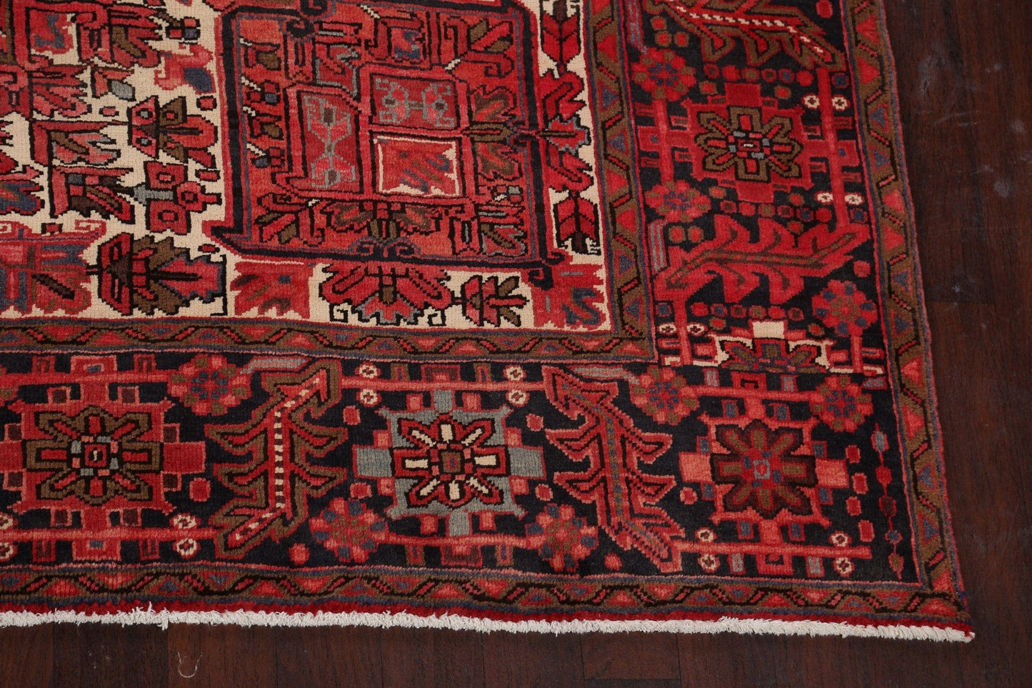 Geometric Red Heriz Persian Area Rug 10x13