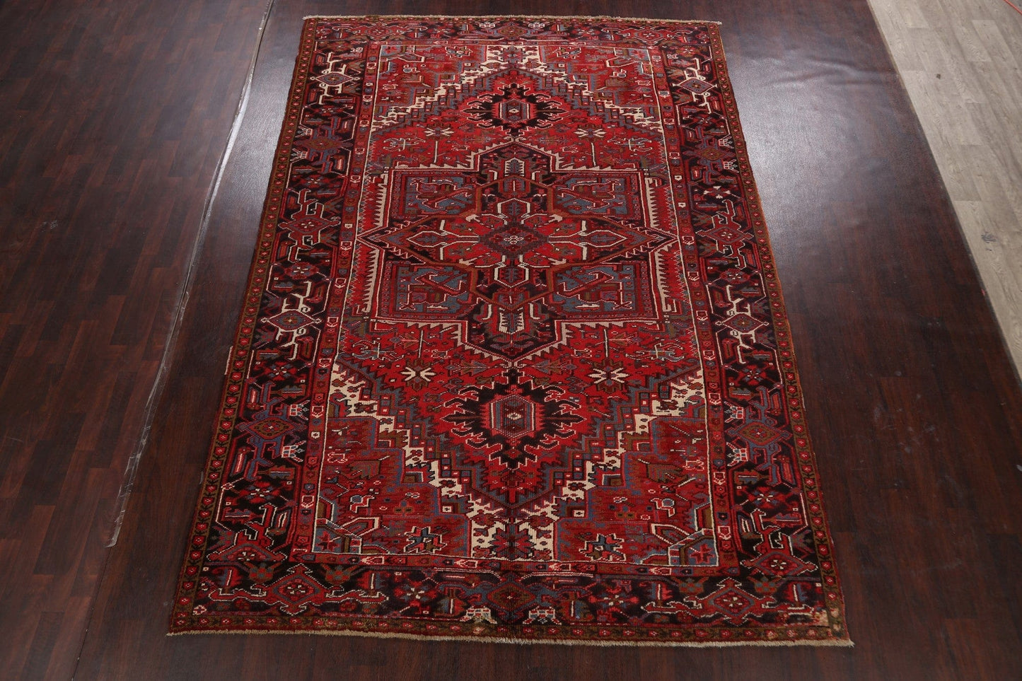 Geometric Red Heriz Persian Area Rug 8x11