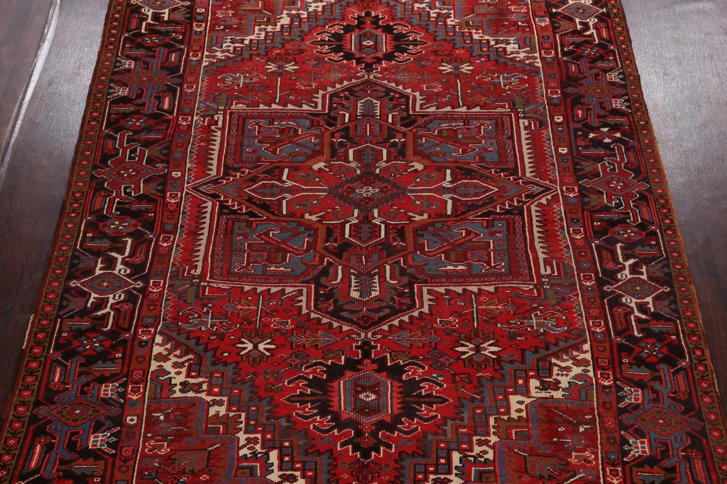 Geometric Red Heriz Persian Area Rug 8x11