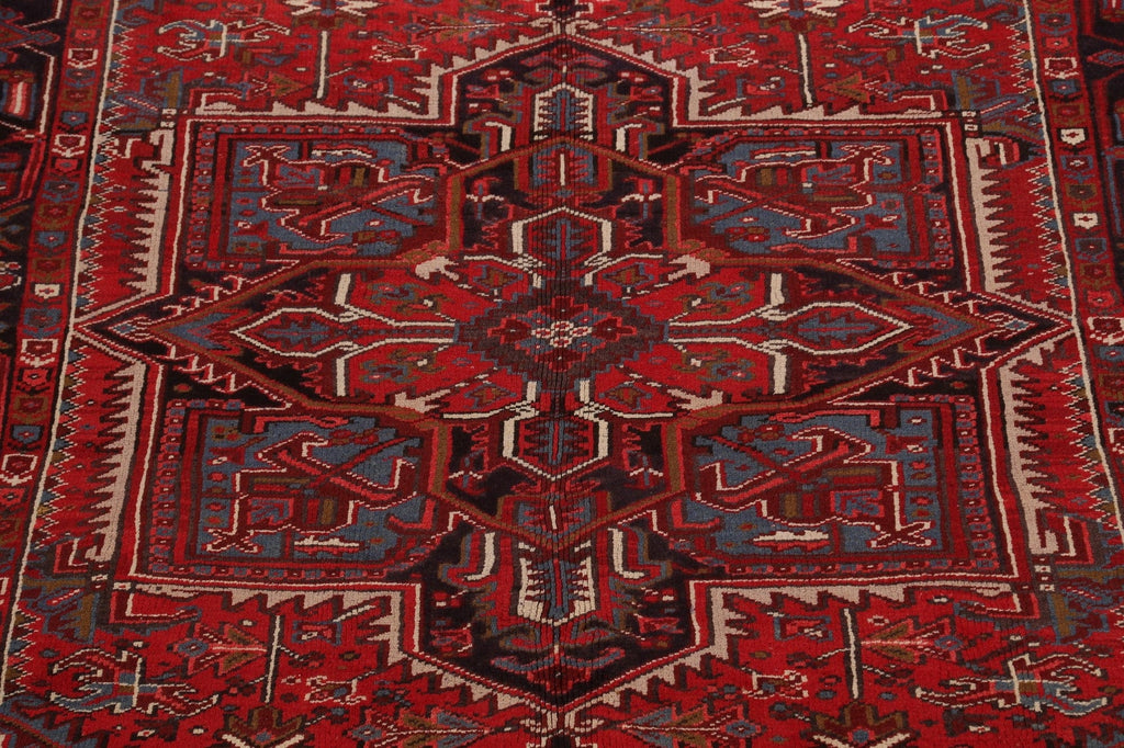 Geometric Red Heriz Persian Area Rug 8x11