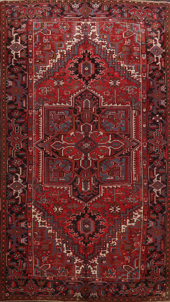 Geometric Red Heriz Persian Area Rug 8x11