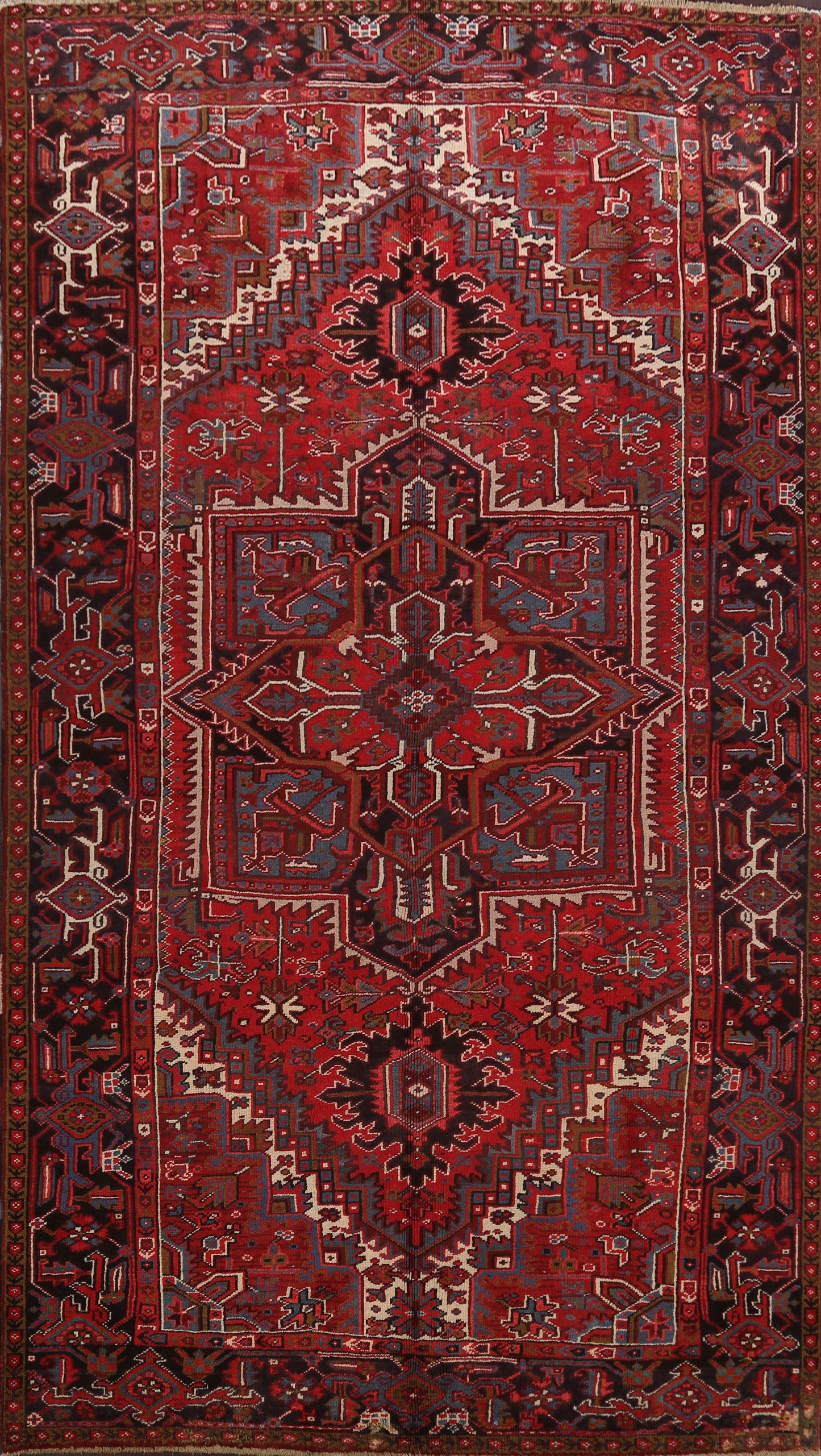 Geometric Red Heriz Persian Area Rug 8x11