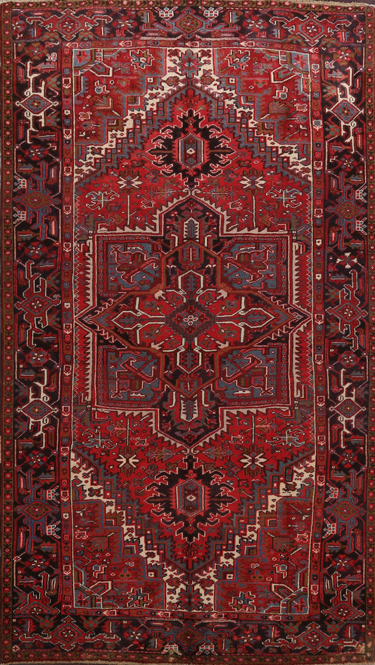 Geometric Red Heriz Persian Area Rug 8x11