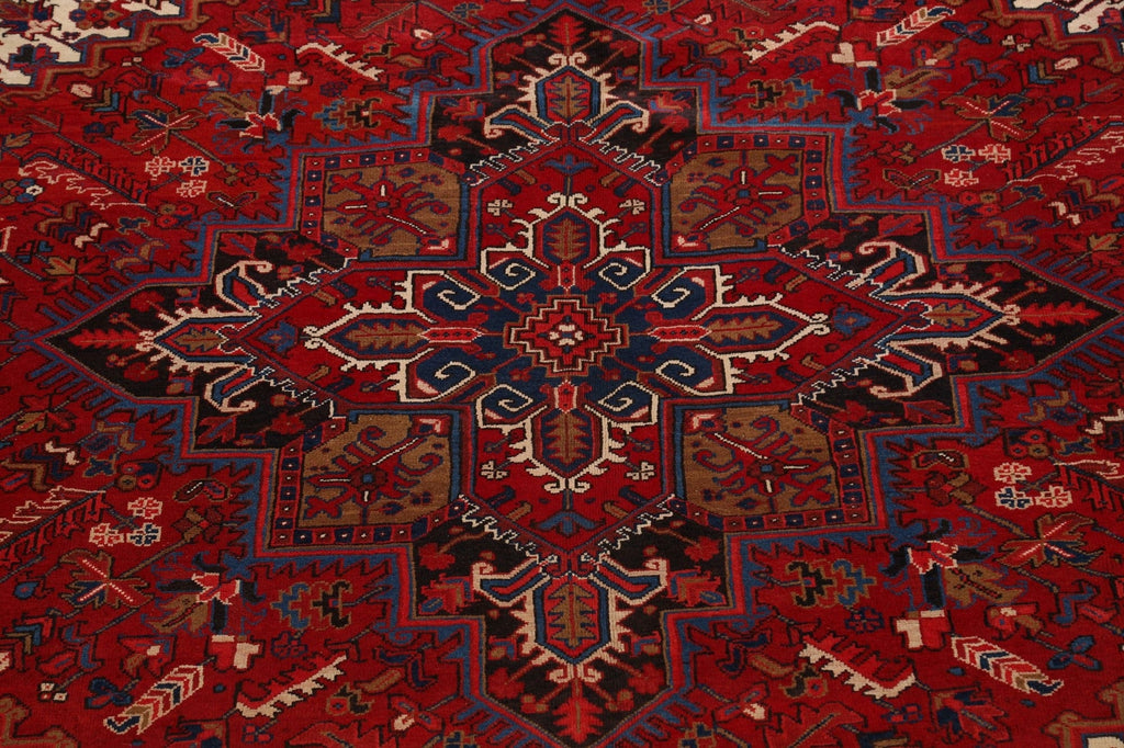 Red Geometric Heriz Persian Area Rug 9x11