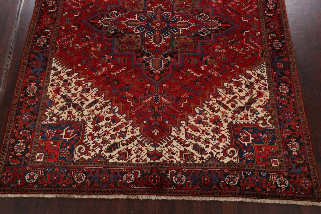 Red Geometric Heriz Persian Area Rug 9x11