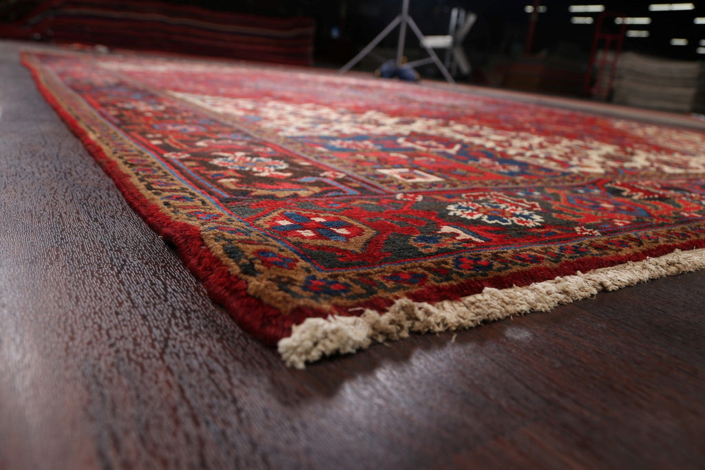 Red Geometric Heriz Persian Area Rug 9x11