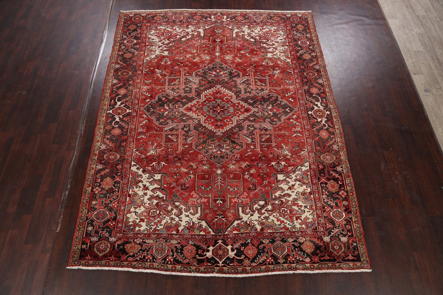 Red Geometric Heriz Persian Area Rug 8x11