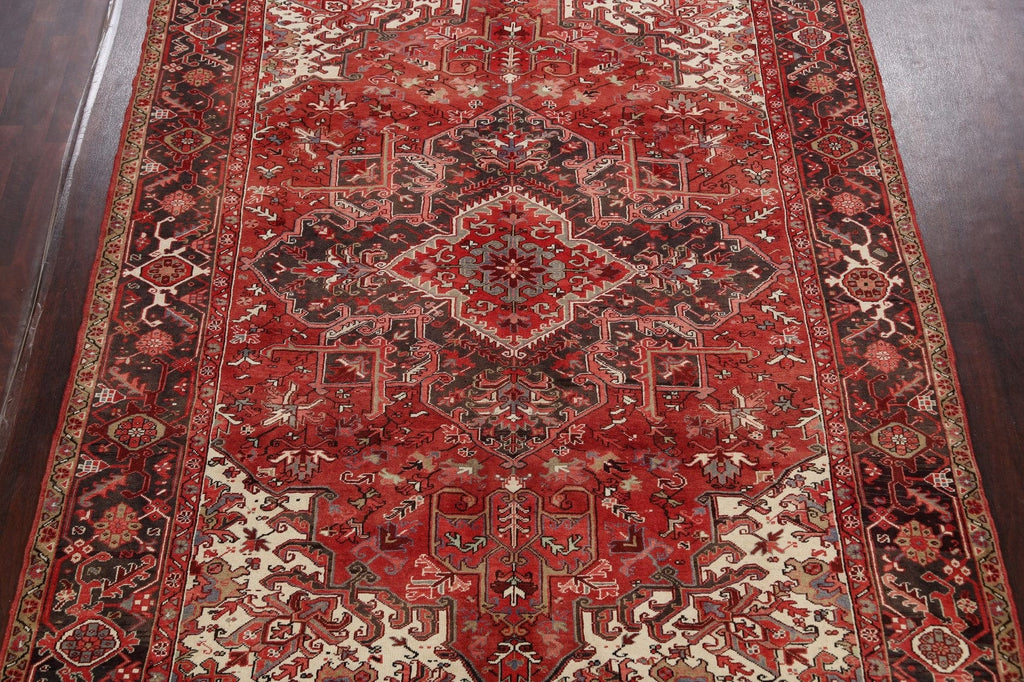 Red Geometric Heriz Persian Area Rug 8x11