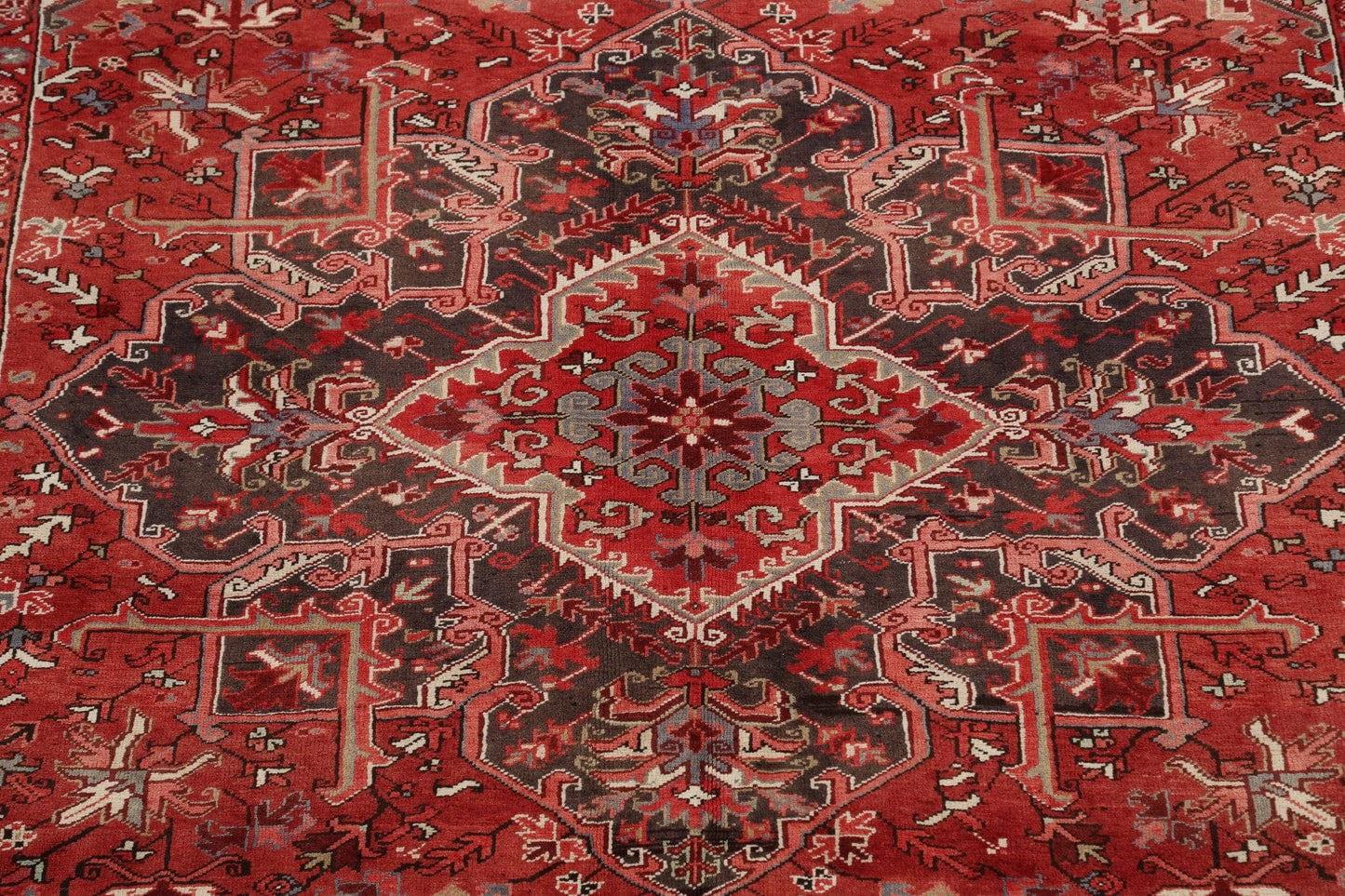 Red Geometric Heriz Persian Area Rug 8x11