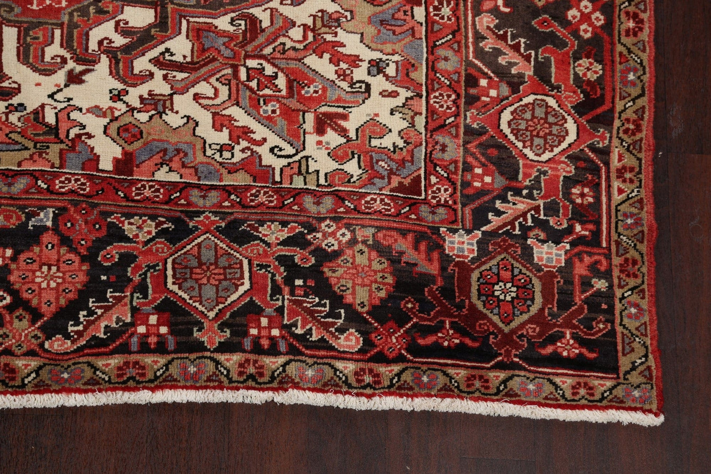 Red Geometric Heriz Persian Area Rug 8x11