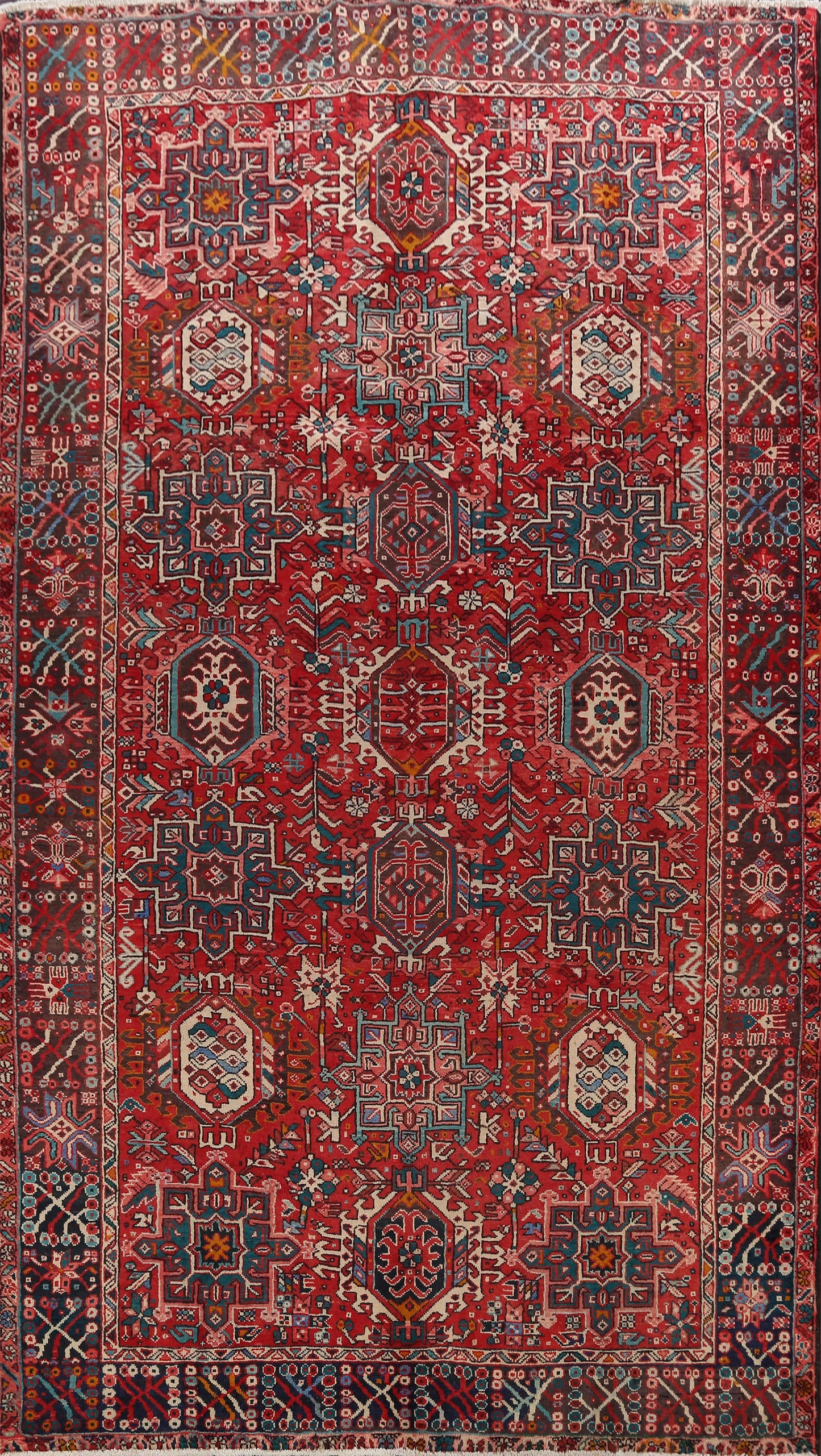 Tribal Geometric Gharajeh Persian Area Rug 8x11