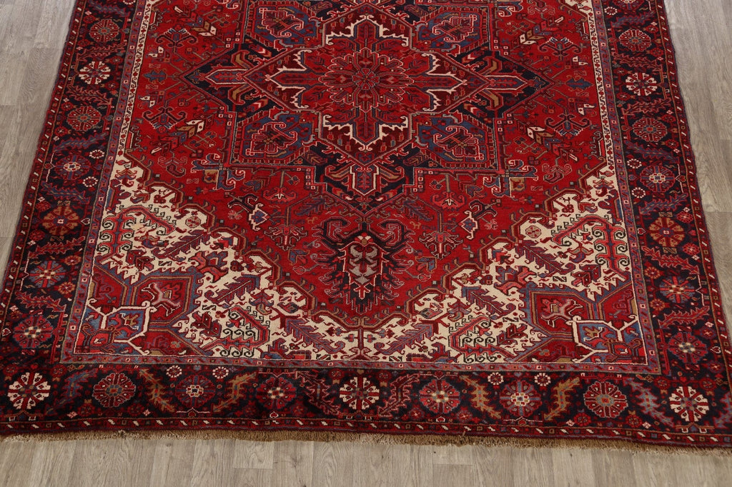 Geometric Red Heriz Persian Area Rug 9x11