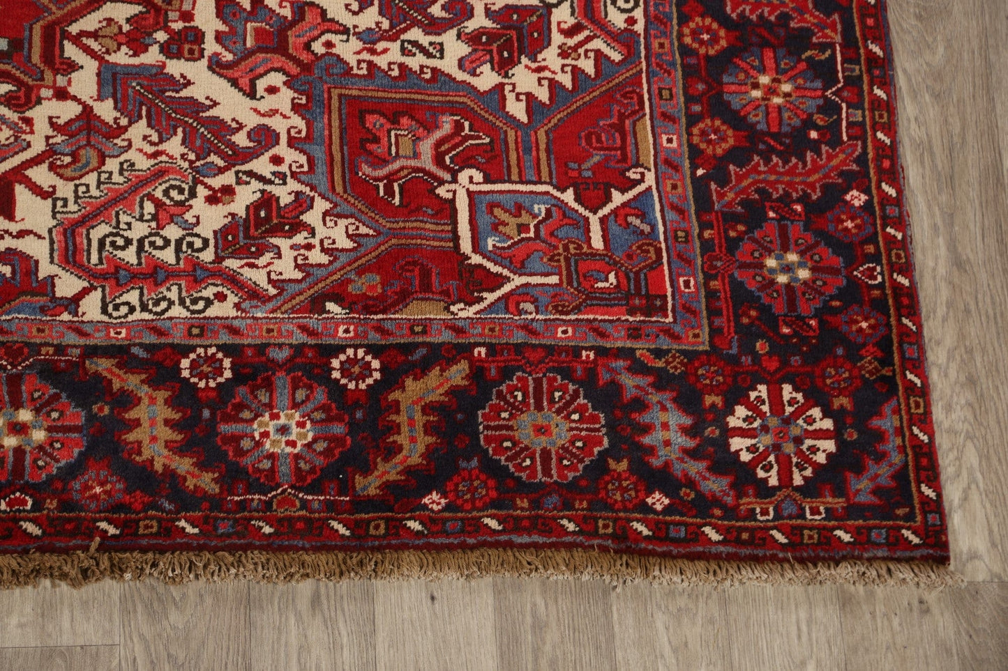 Geometric Red Heriz Persian Area Rug 9x11