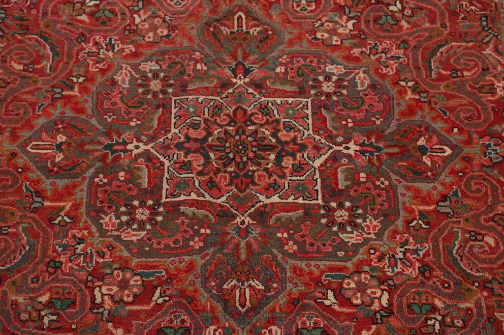 Floral Red Heriz Persian Area Rug 7x10