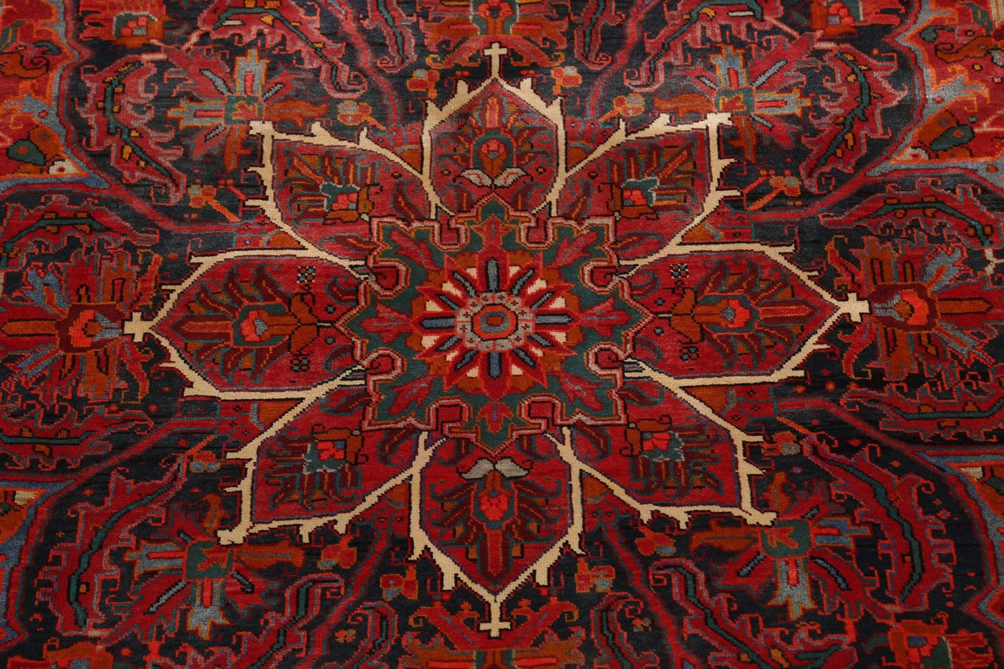 Geometric Red Heriz Persian Area Rug 9x12