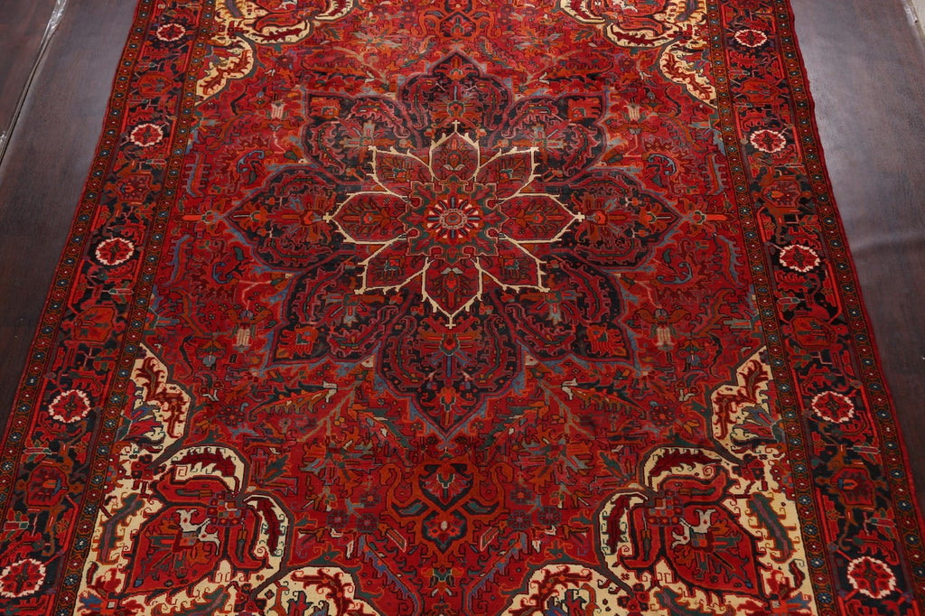 Geometric Red Heriz Persian Area Rug 9x12