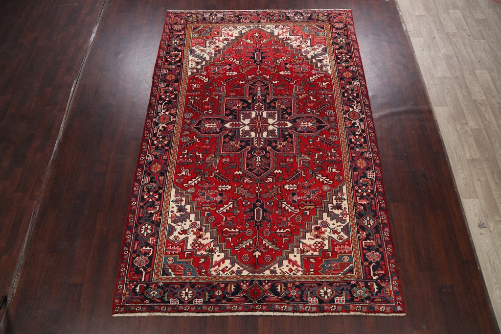 Geometric Heriz Persian Area Rug 7x11