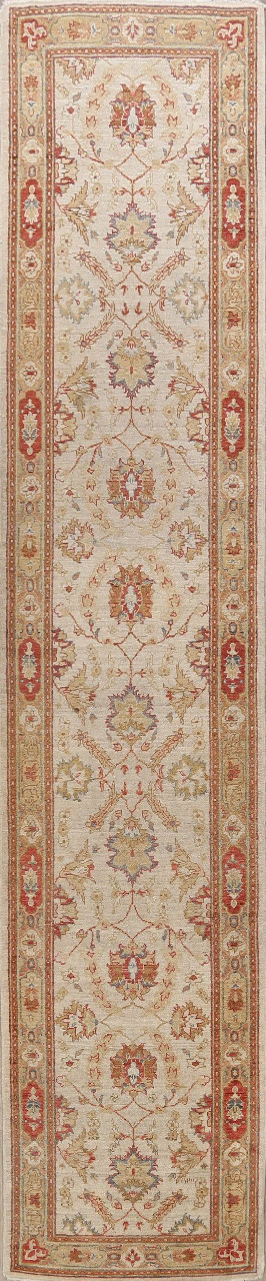 Vegetable Dye Floral Oushak Oriental Runner Rug 3x12