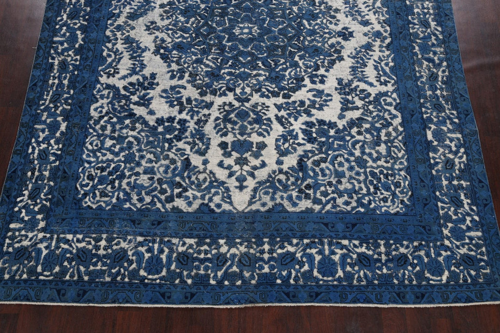 Over-dye Floral Kerman Persian Area Rug 9x12