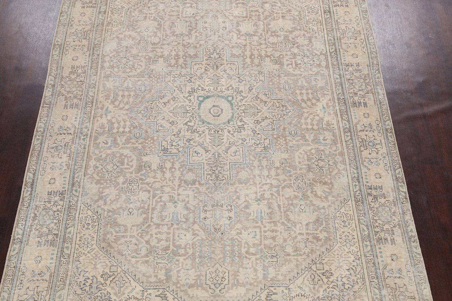 Muted Geometric Tabriz Persian Area Rug 8x11