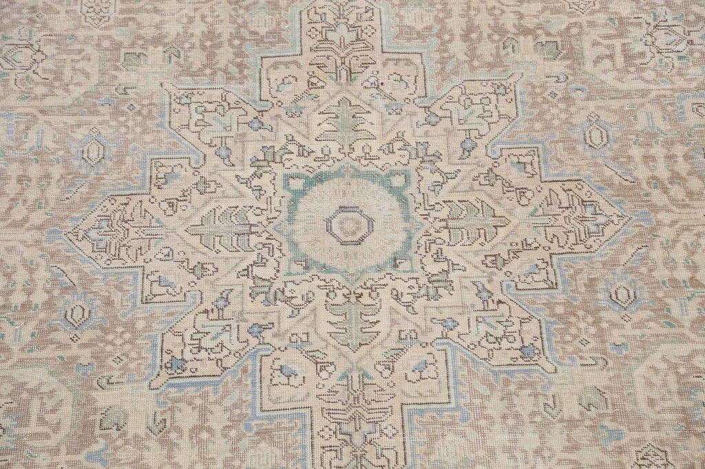 Muted Geometric Tabriz Persian Area Rug 8x11