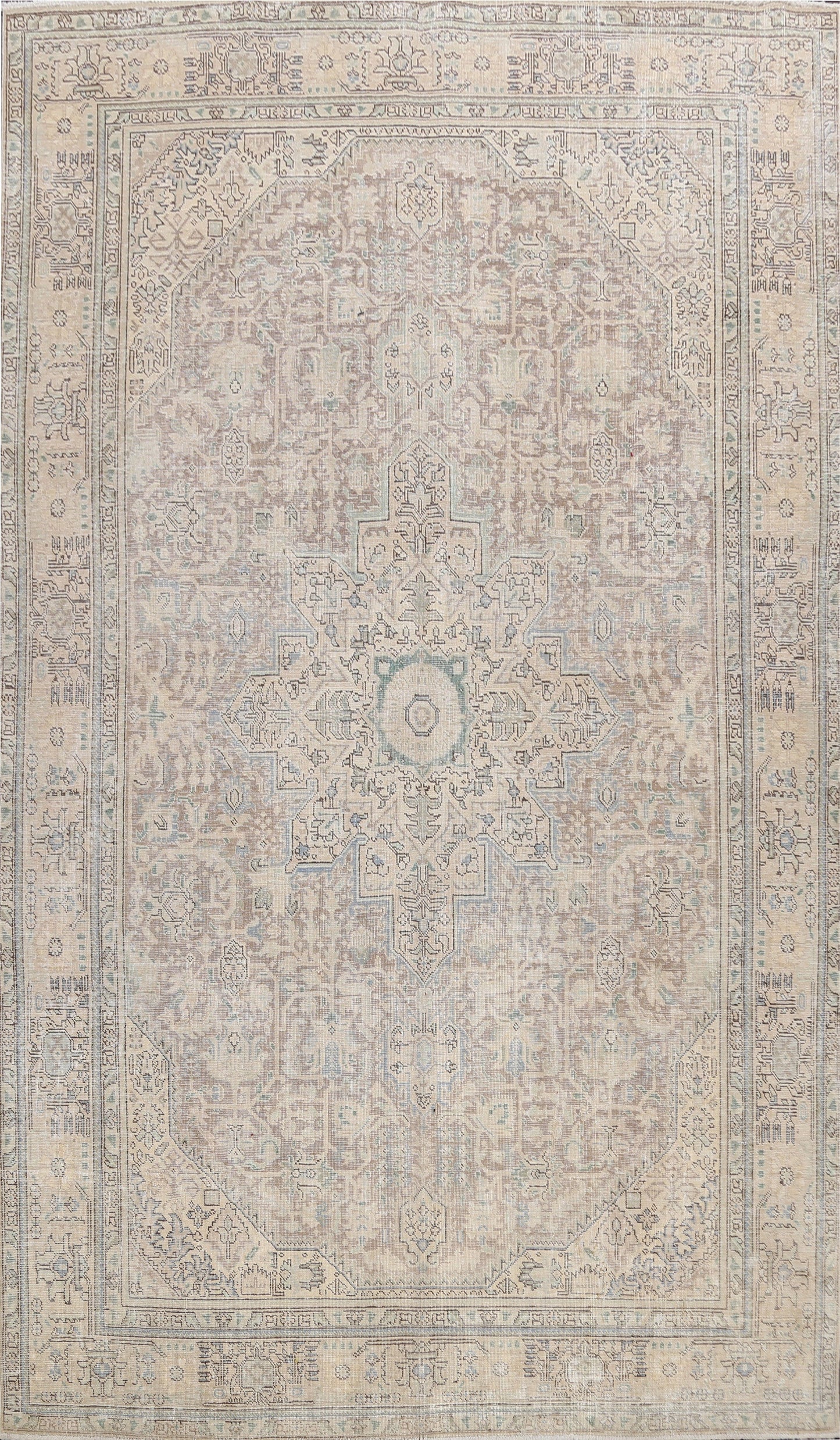 Muted Geometric Tabriz Persian Area Rug 8x11