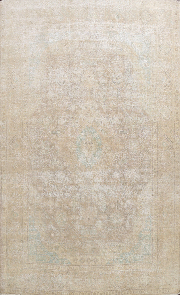 Muted Distressed Tabriz Persian Area Rug 10x13