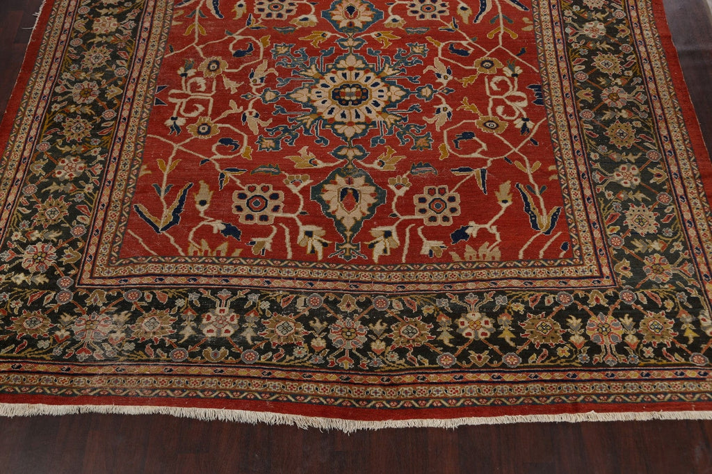 Pre-1900 Antique Sultanabad Vegetable Dye Persian Rug 12x15