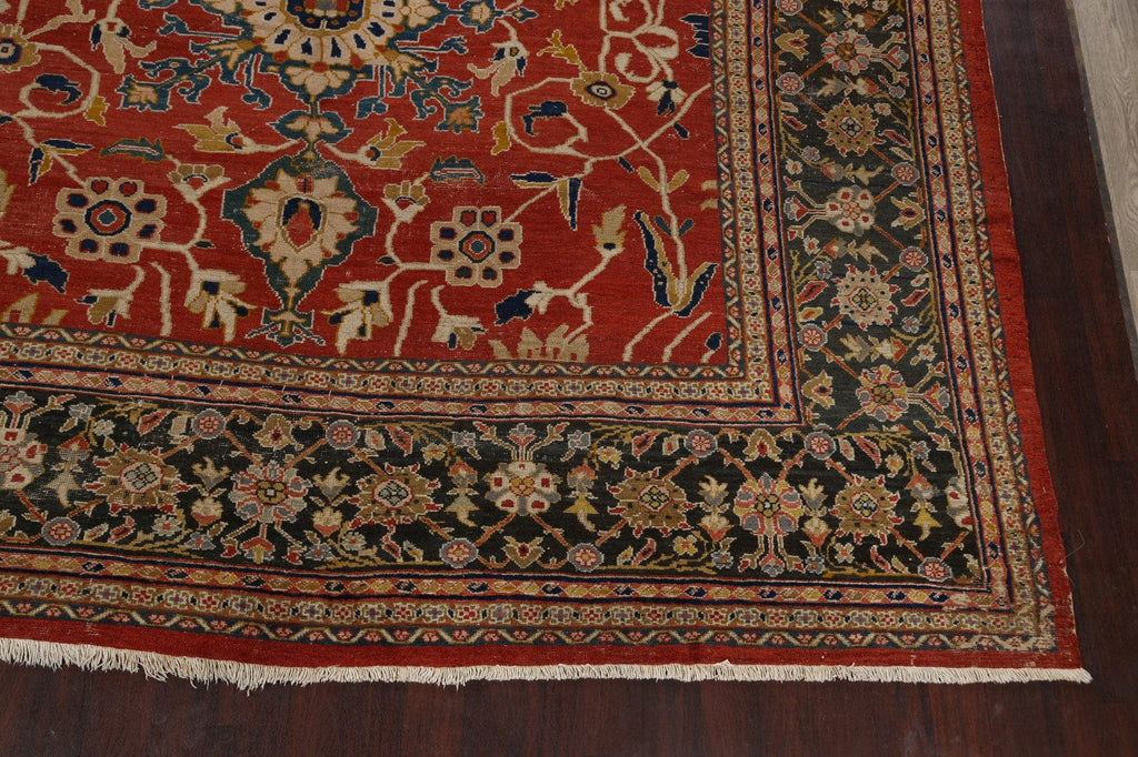 Pre-1900 Antique Sultanabad Vegetable Dye Persian Rug 12x15